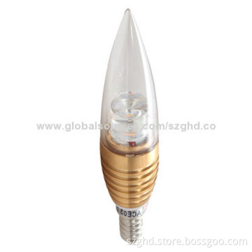 LED Candle Bulb, E14, 4.5W, Aluminum + Plastic + PC
